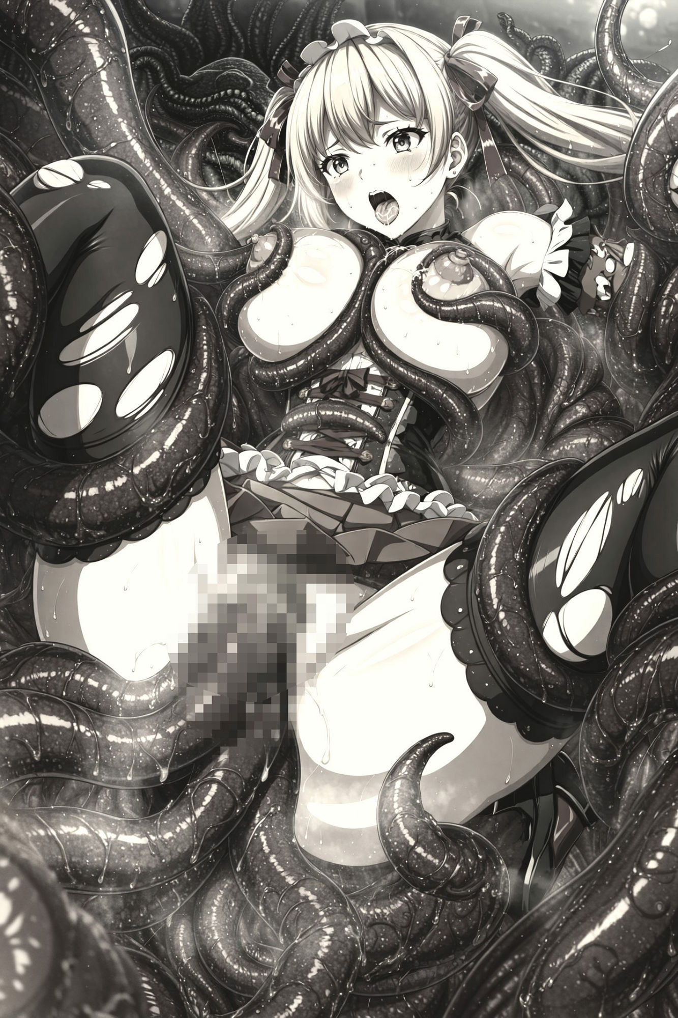 サンプル画像4:触手地獄 〜月夜の美少女と〜(触手屋) [d_336396]