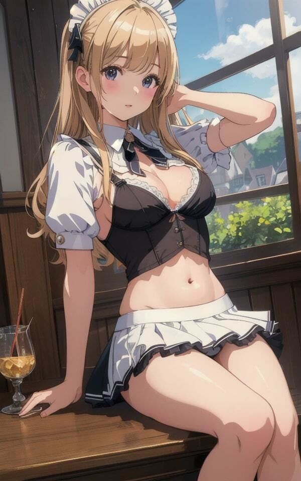 サンプル画像1:金髪メイド 下着で誘惑 美女の妄想(あにめくらぶ) [d_336423]