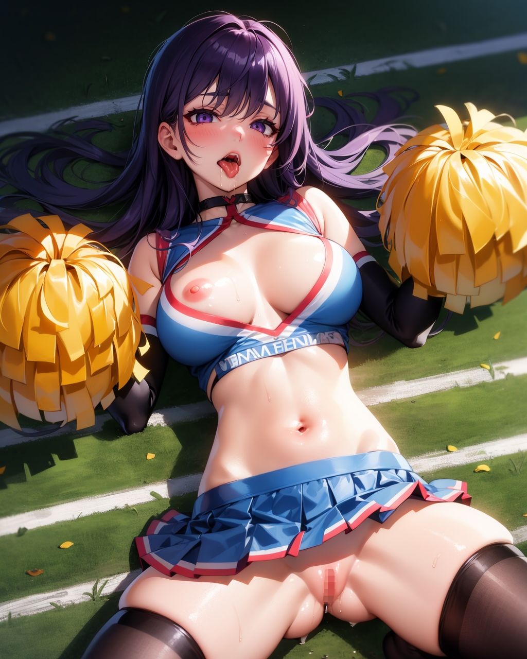 サンプル画像4:アヘ顔開脚おまんこチアガール(mossaki) [d_336584]