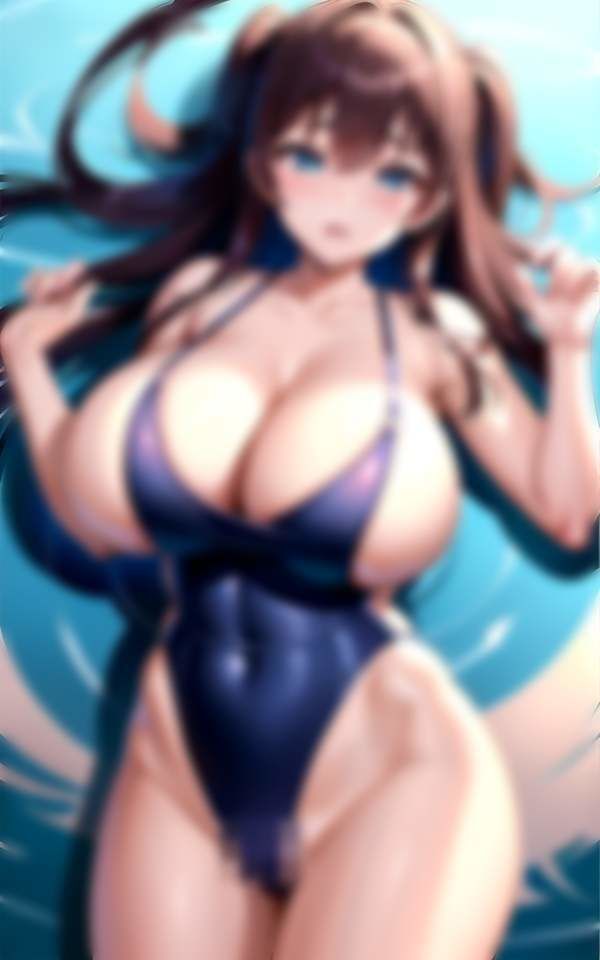 サンプル画像1:超乳スク水 スク水の中はぐっしょり濡れ濡れ(Aprily kitty) [d_336941]