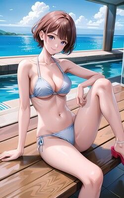 サンプル画像1:隣に住んでいる独り暮らしのお姉さん 水着編 vol001(KAMAKIRIN anime部) [d_336954]