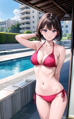 サンプル画像2:隣に住んでいる独り暮らしのお姉さん 水着編 vol001(KAMAKIRIN anime部) [d_336954]