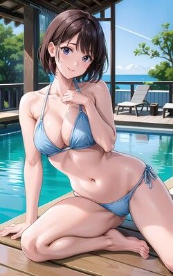 サンプル画像4:隣に住んでいる独り暮らしのお姉さん 水着編 vol001(KAMAKIRIN anime部) [d_336954]