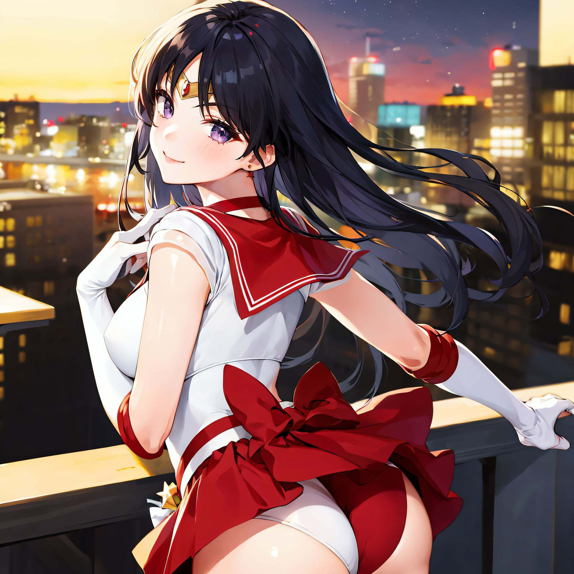 サンプル画像2:セーラー〇ーズの昼と夜(垂AI) [d_337082]