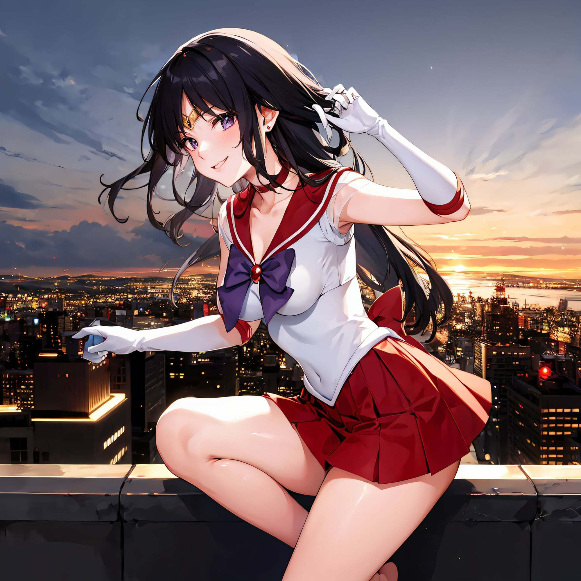 サンプル画像3:セーラー〇ーズの昼と夜(垂AI) [d_337082]