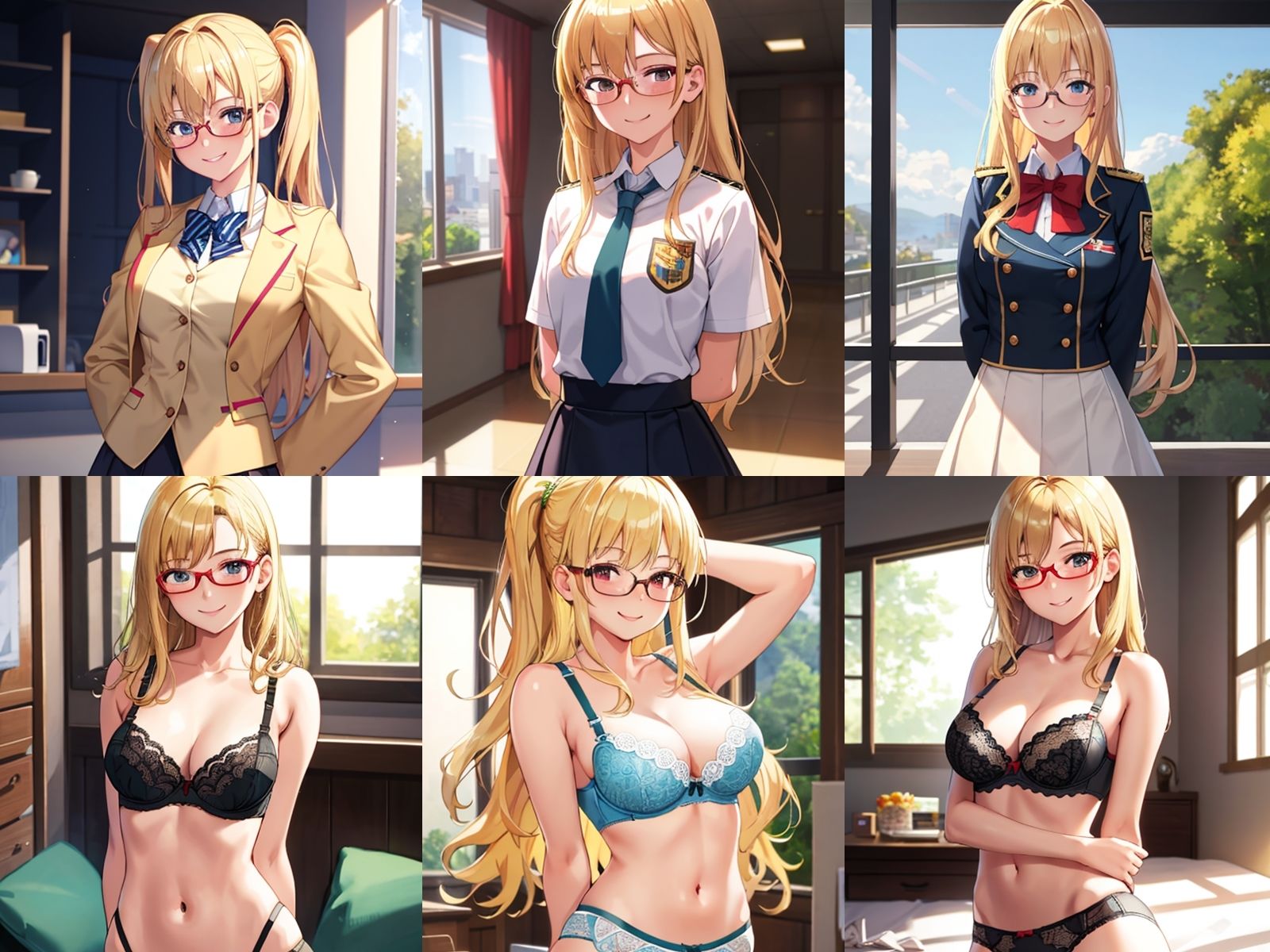 サンプル画像1:金髪メガネっ娘JKが中出しセックスで孕みボテ腹になるまで(千草屋) [d_337201]