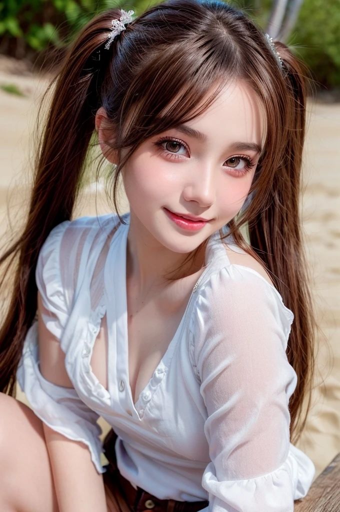 サンプル画像1:童顔なバイトの先輩とビーチに来た AI写真集(Ai-HOHOEMI) [d_337240]