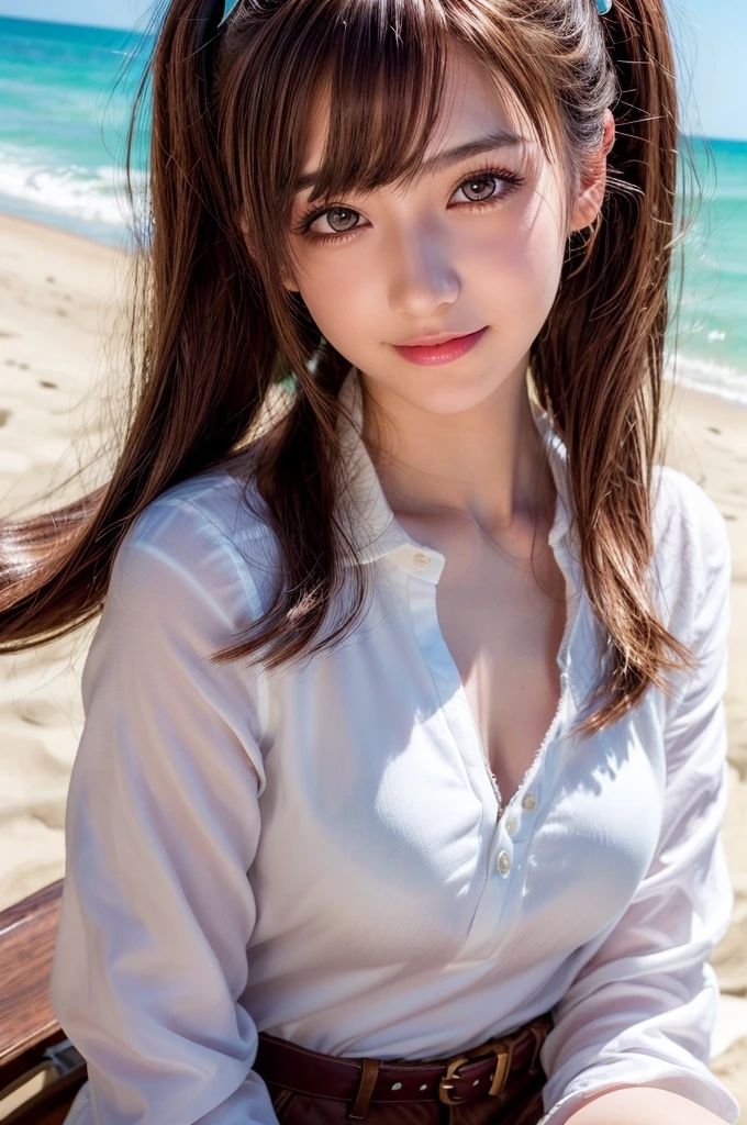 サンプル画像2:童顔なバイトの先輩とビーチに来た AI写真集(Ai-HOHOEMI) [d_337240]