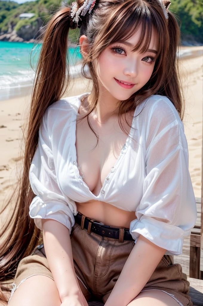 サンプル画像3:童顔なバイトの先輩とビーチに来た AI写真集(Ai-HOHOEMI) [d_337240]