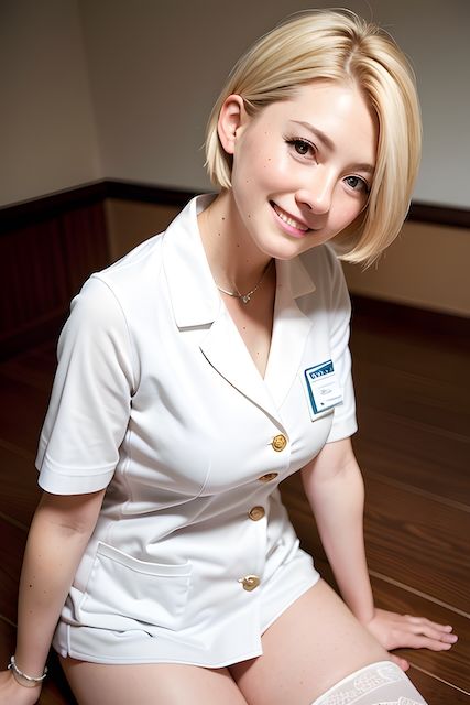 サンプル画像1:［AIグラビアイラスト集］病院で働くお姉さん(Delusional AI Workshop) [d_337424]