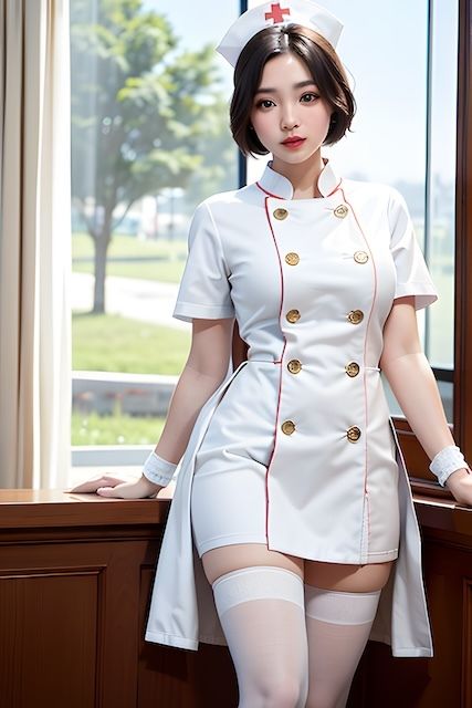 サンプル画像6:［AIグラビアイラスト集］病院で働くお姉さん(Delusional AI Workshop) [d_337424]