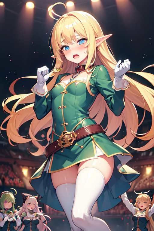 サンプル画像2:【微エロ】金髪ミニスカ貧乳エルフ（パンチラ・ミニスカ・首輪・敗北など）【総枚数208枚】(満点星) [d_337436]