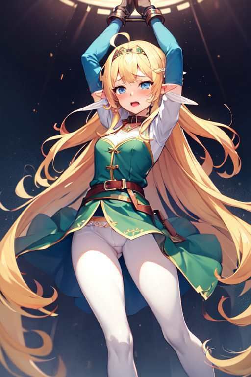 サンプル画像4:【微エロ】金髪ミニスカ貧乳エルフ（パンチラ・ミニスカ・首輪・敗北など）【総枚数208枚】(満点星) [d_337436]