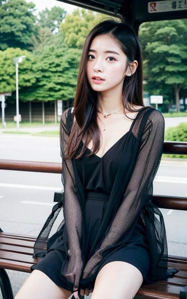 サンプル画像5:バス待ち全裸美女〜通学途中の女子大生〜(山と撫でシコシコ) [d_337635]