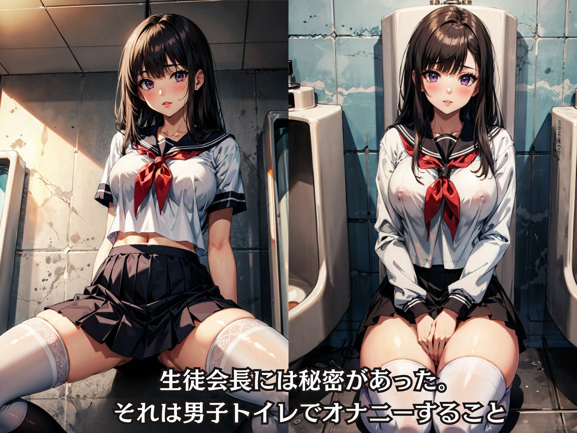 サンプル画像2:生徒会長は男子トイレで公衆肉便器になる変態だった(okita) [d_337671]