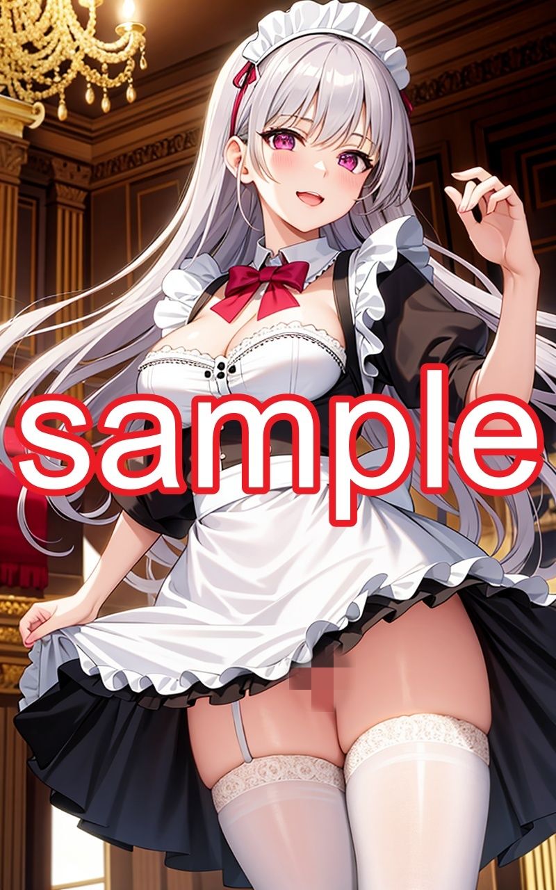 サンプル画像1:銀髪メイドのえちえちイラスト集-騎〇位編(うにのてりやき) [d_337685]