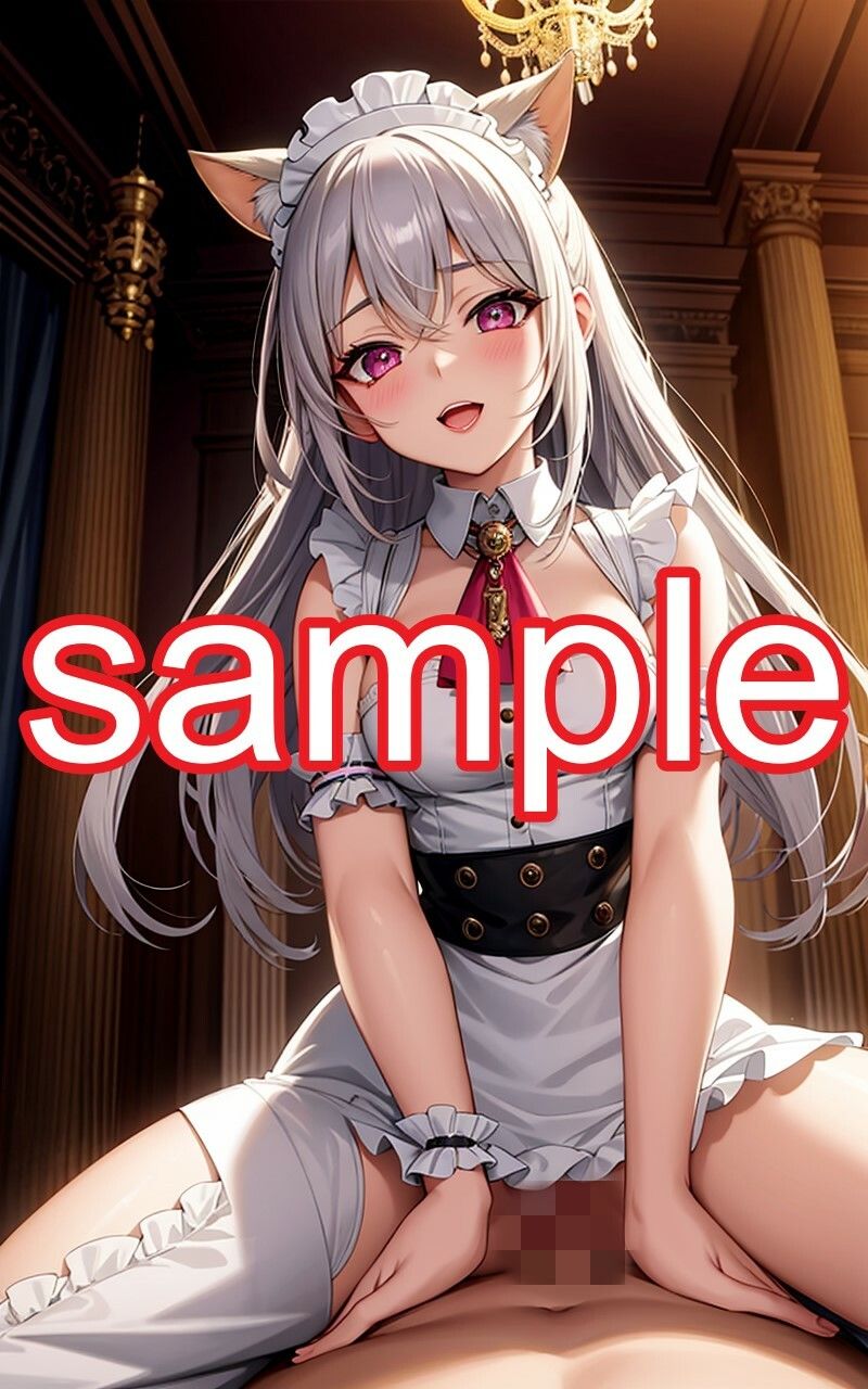 サンプル画像3:銀髪メイドのえちえちイラスト集-騎〇位編(うにのてりやき) [d_337685]