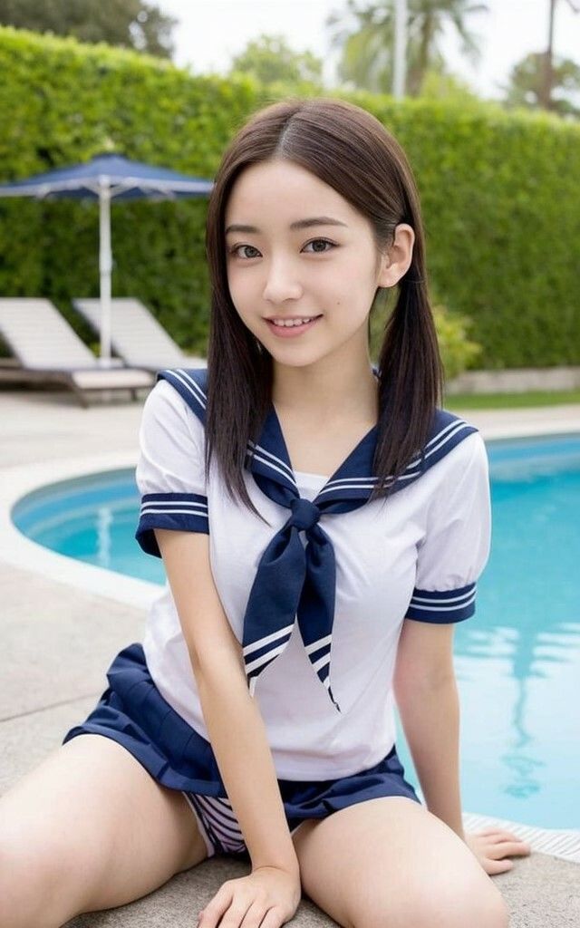 サンプル画像2:制服水着の美少女たち AIグラビア写真集 AI生成(デジタル・ヴィジョン・メディア) [d_337688]