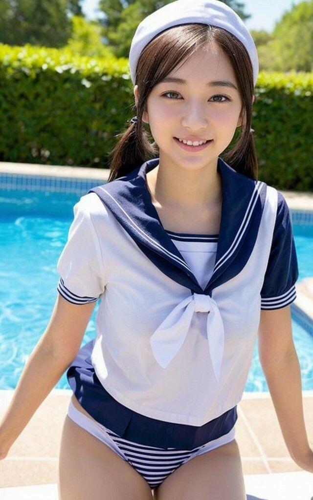 サンプル画像4:制服水着の美少女たち AIグラビア写真集 AI生成(デジタル・ヴィジョン・メディア) [d_337688]