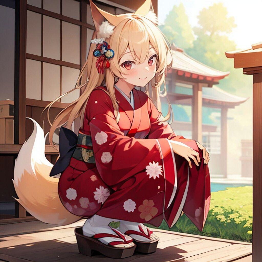 サンプル画像3:着物風狐耳さん(ほげふが) [d_337776]