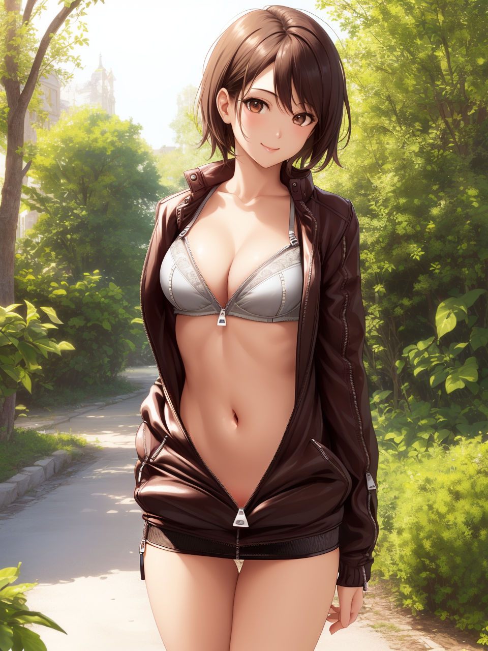 サンプル画像1:ジッパーをおろした美少女たち〜AIイラスト集〜(くりきんとん) [d_337843]