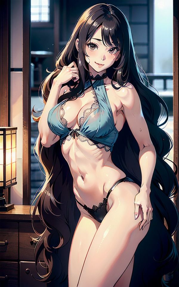 サンプル画像3:誘う巨乳ランジェリー美女(AI美女LABO.14) [d_337868]