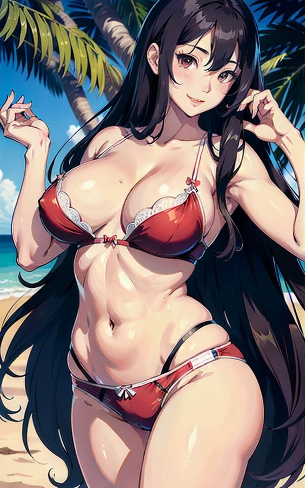 サンプル画像5:誘う巨乳ランジェリー美女(AI美女LABO.14) [d_337868]