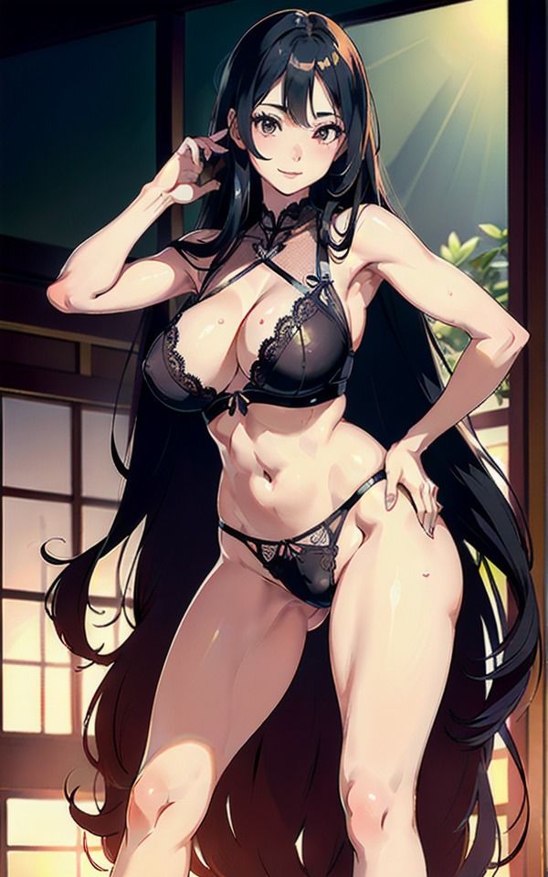 サンプル画像2:巨乳ランジェリー美女の誘惑(AI美女LABO.15) [d_337878]