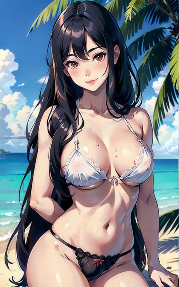 サンプル画像2:巨乳美女の下着の下の秘密(AI美女LABO.1) [d_337887]