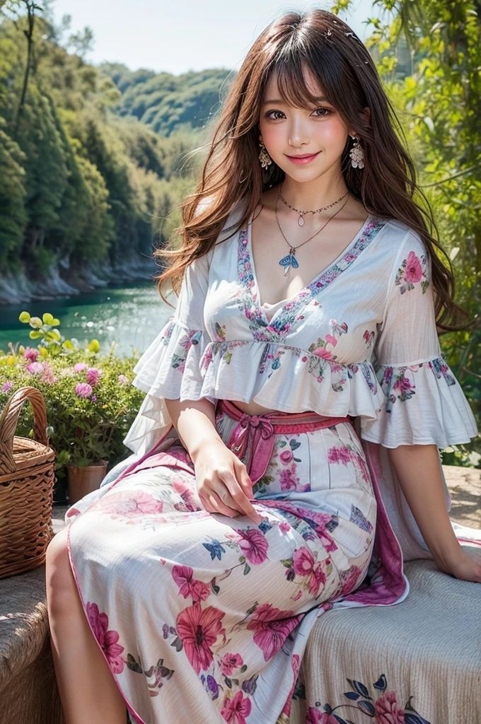 サンプル画像2:AI写真集 離島の花柄美女に誘われて(Ai-HOHOEMI) [d_338165]