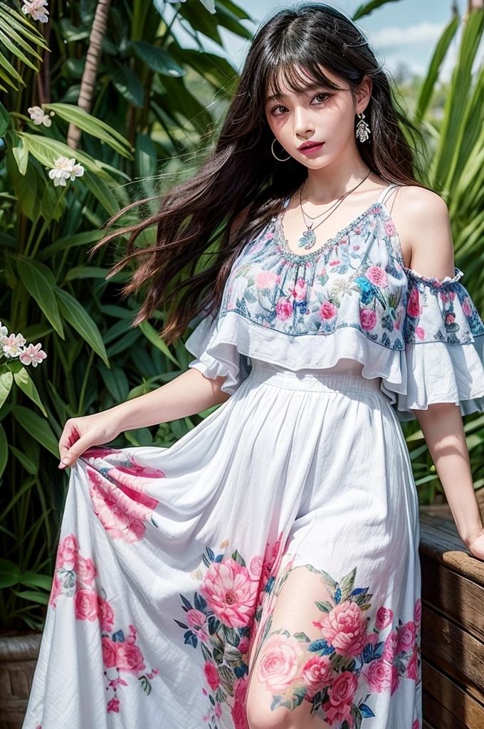 サンプル画像3:AI写真集 離島の花柄美女に誘われて(Ai-HOHOEMI) [d_338165]