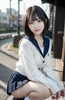 サンプル画像2:女子校生とパパ活デート(AIコスプレ美女) [d_338466]