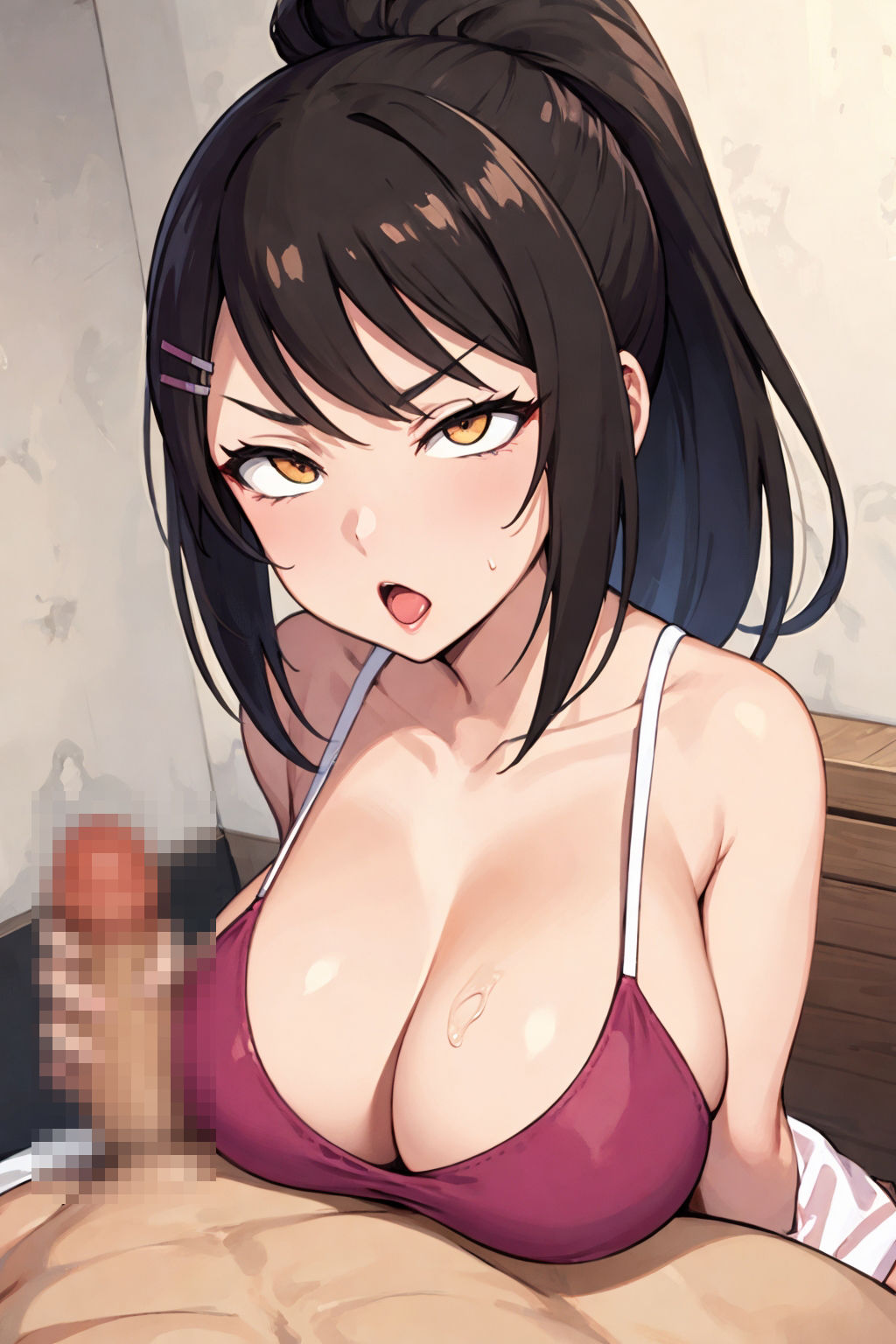 サンプル画像2:実家で隠れてエッチ 茶柱(スポーツパン) [d_338478]