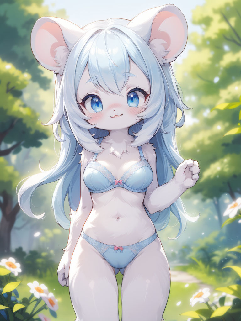 サンプル画像1:下着姿のケモ耳娘(AI Fairy) [d_338626]