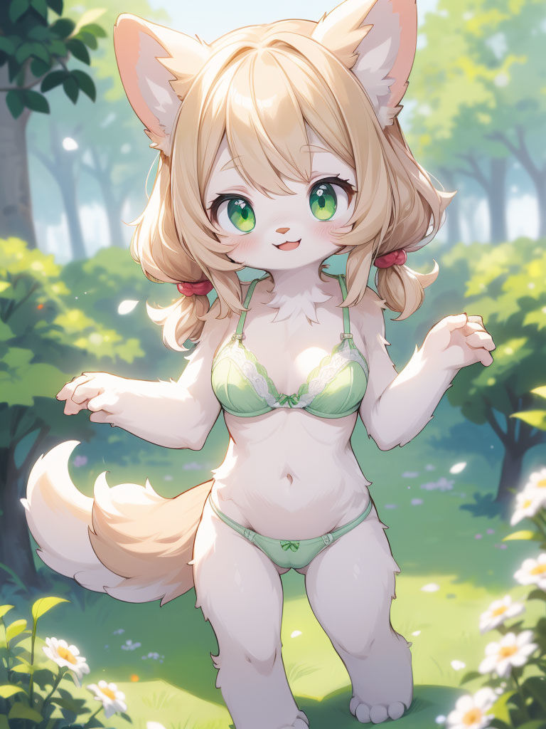 サンプル画像5:下着姿のケモ耳娘(AI Fairy) [d_338626]