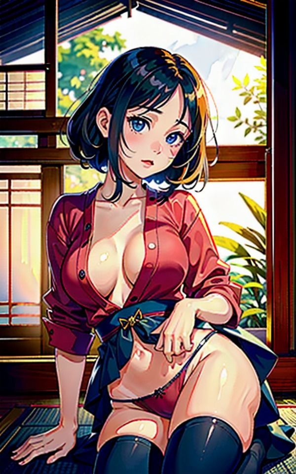 サンプル画像4:爆乳すぎる古民家の美女たち(AI美女LABO.8) [d_338753]