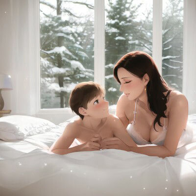 サンプル画像3:R18アート作品「冬・Winter: In the Early Morning Air」KnitMomのイラスト集(KnitMom) [d_338822]