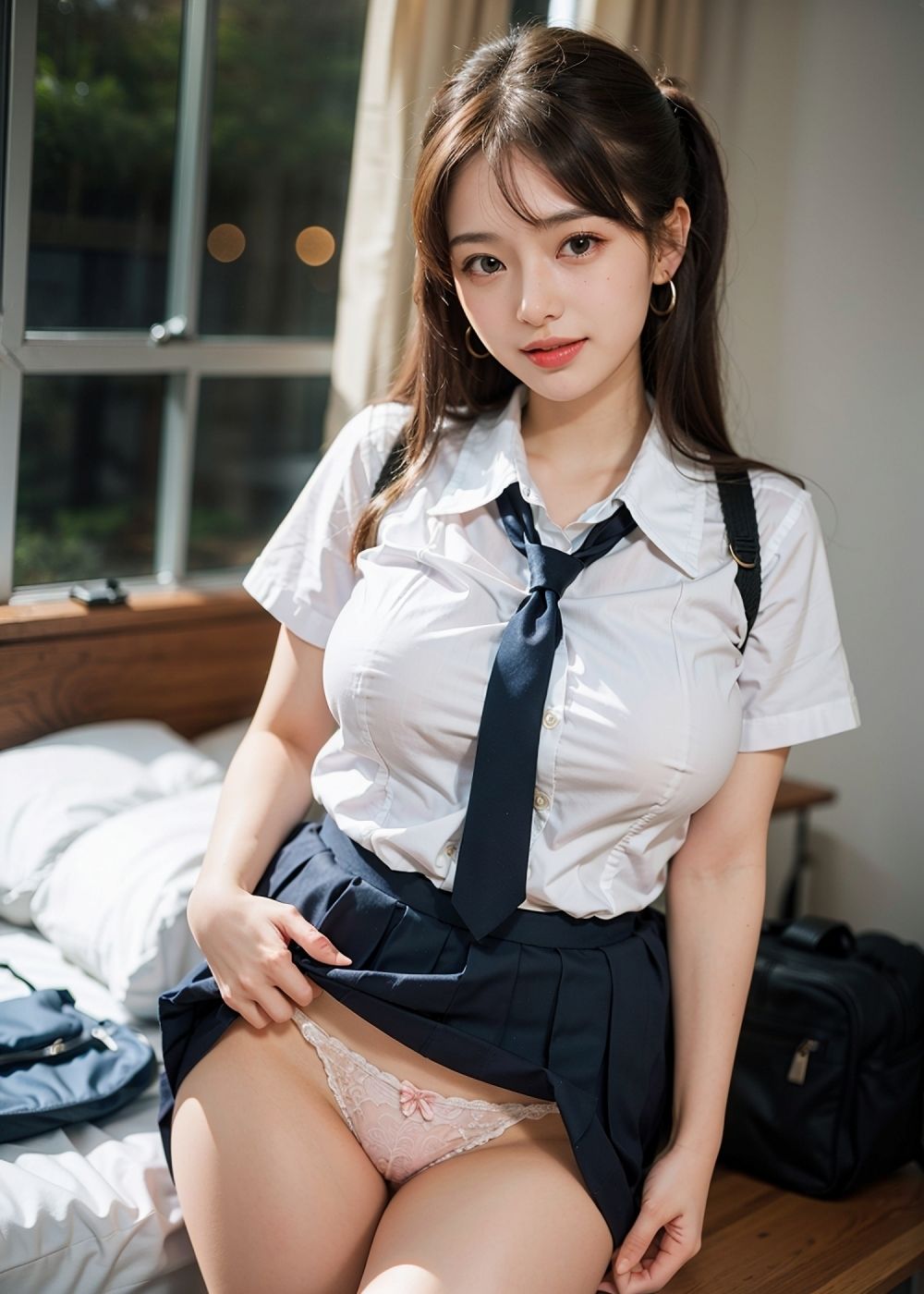 サンプル画像2:パンツ見せてくれる261人の超絶可愛い女子校生！vol.3 フェチAIグラビア写真集(るぅる) [d_338908]