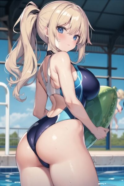 サンプル画像3:金髪巨乳の競泳水着の美女たち(宮乃森) [d_339089]