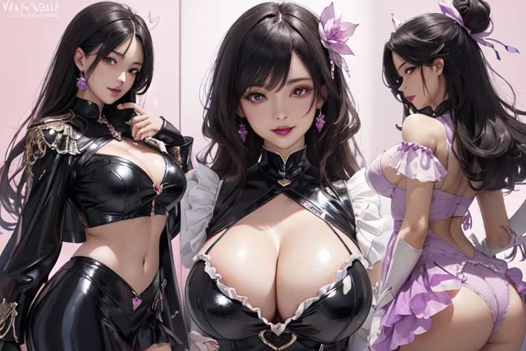 サンプル画像4:【微エロ】フェチコレVol.2 漆黒衣装に身を包む熟女ハイレグ魔法少女イラスト集(満点星) [d_339109]