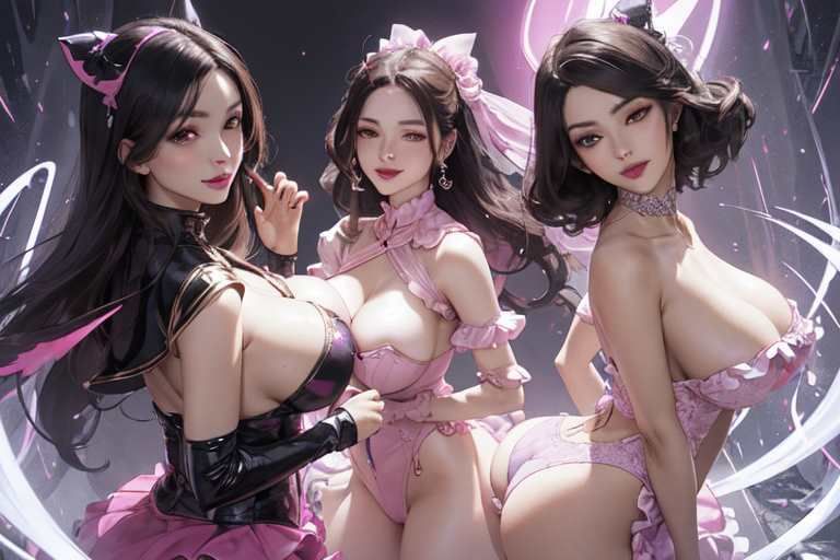 サンプル画像6:【微エロ】フェチコレVol.2 漆黒衣装に身を包む熟女ハイレグ魔法少女イラスト集(満点星) [d_339109]