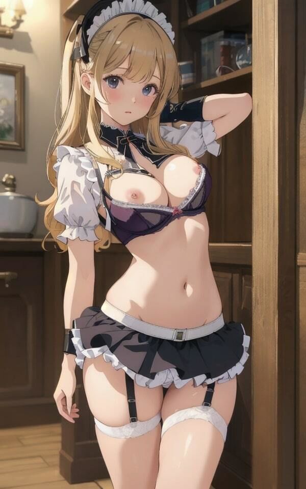 サンプル画像3:金髪美女 下着姿で妄想 メイド美女特集(美女あに) [d_339137]