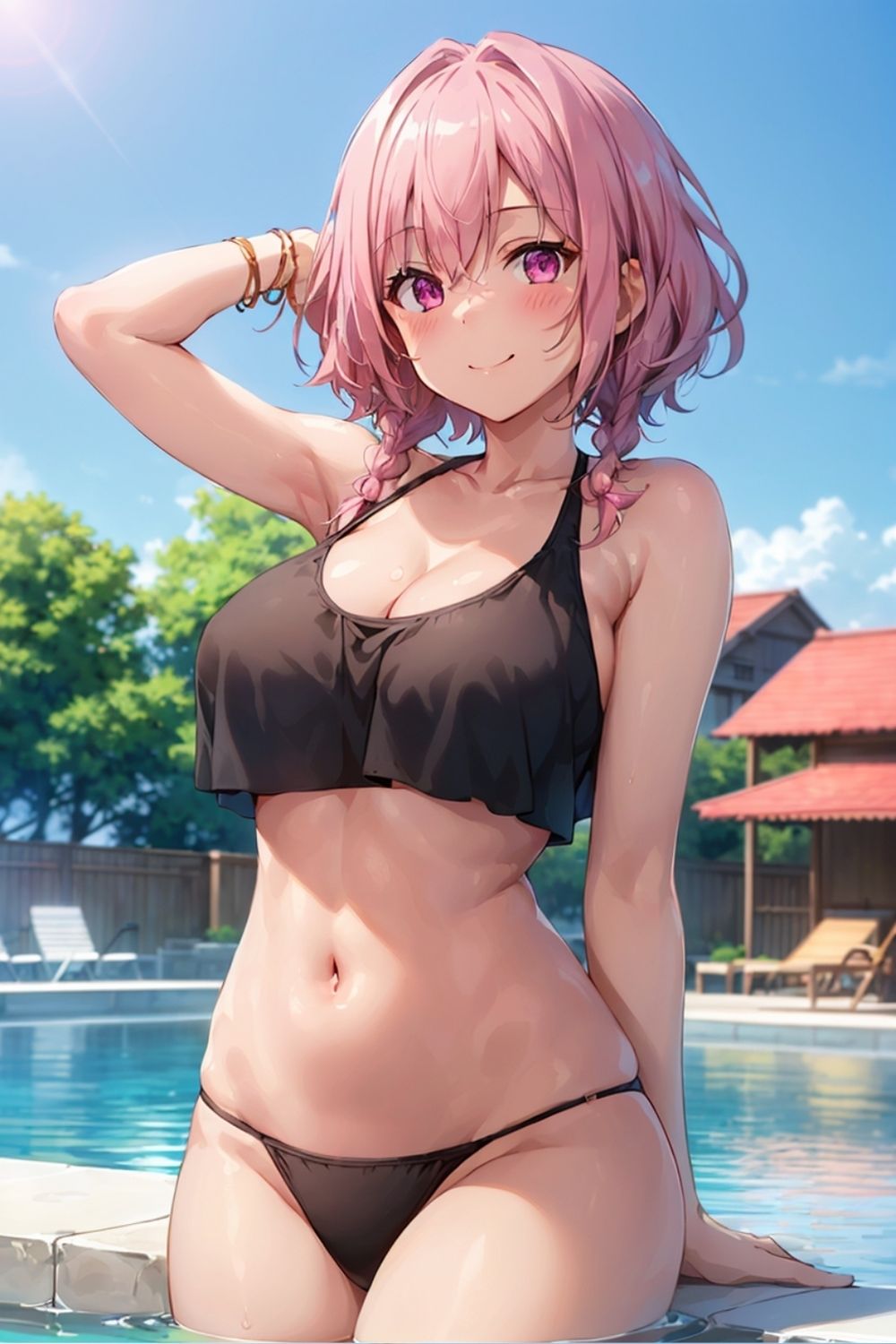 サンプル画像6:エミとなぎさ プールのイラスト集(きゃんでぃタイム) [d_339359]