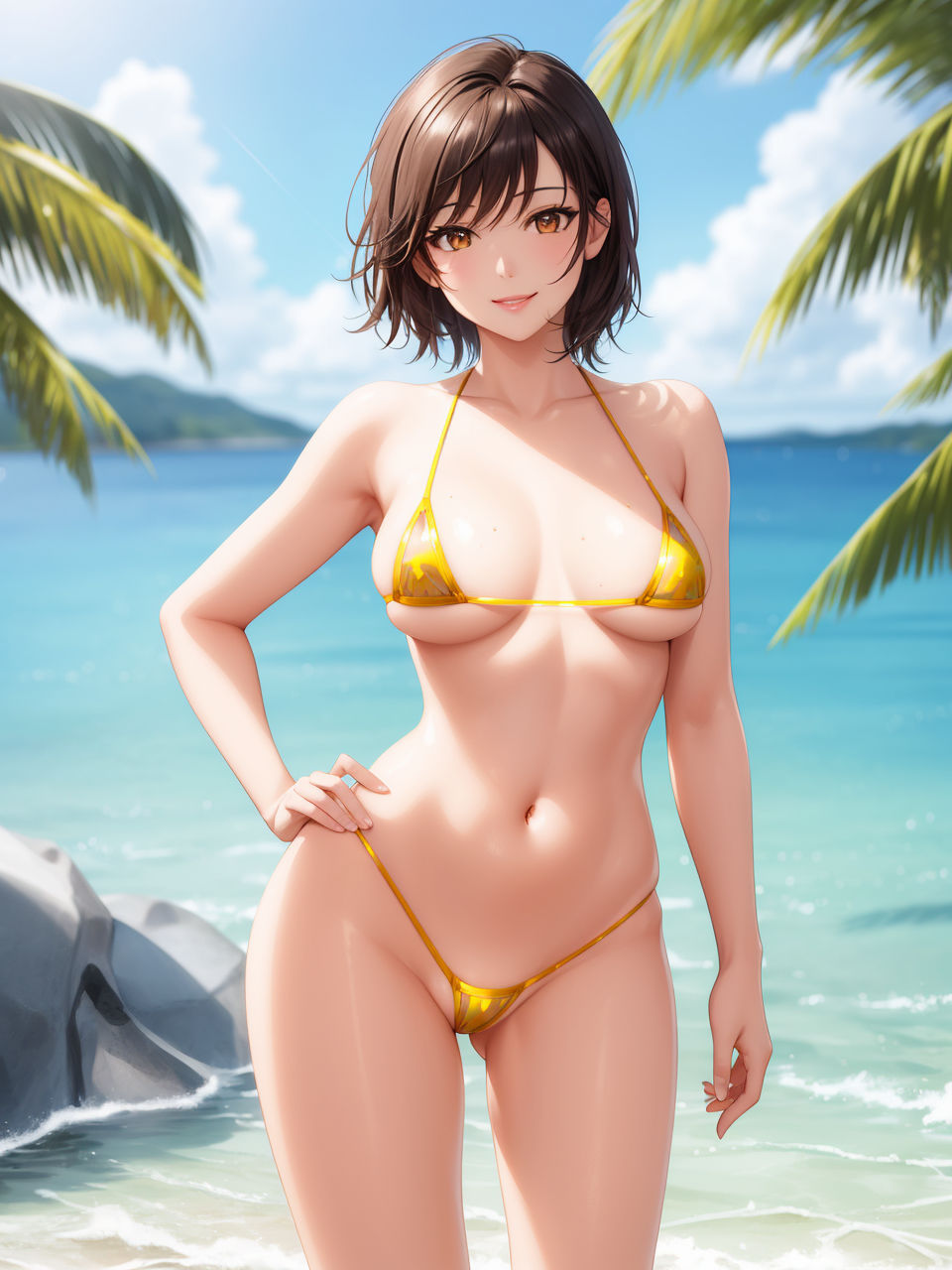 サンプル画像2:マイクロビキニが似合う美少女たち〜AIイラスト集〜(くりきんとん) [d_339393]