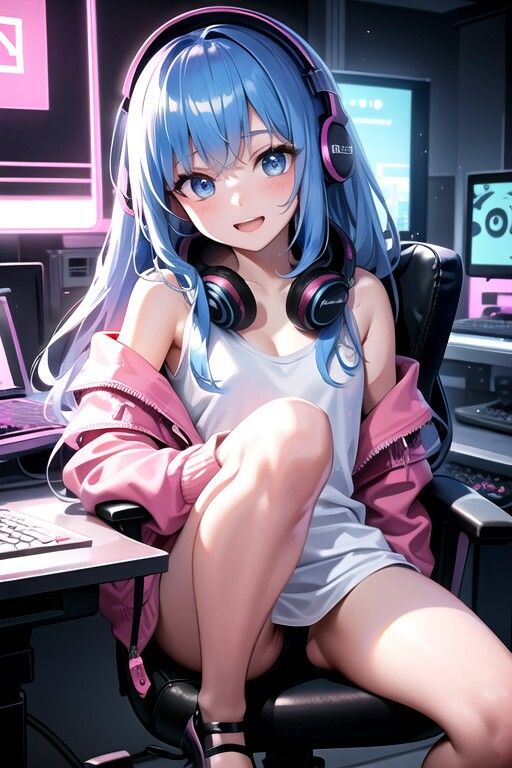 サンプル画像1:【青髪ゲーマー女子校生】緊縛拘束され強●高圧中出し(AIザッハトルテ) [d_339485]