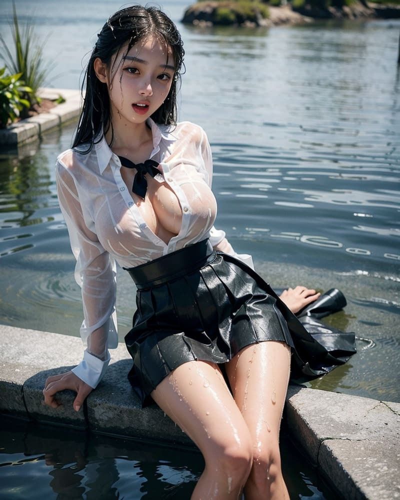 サンプル画像2:びしょ濡れ（57枚）(kohane@AI girl) [d_339640]