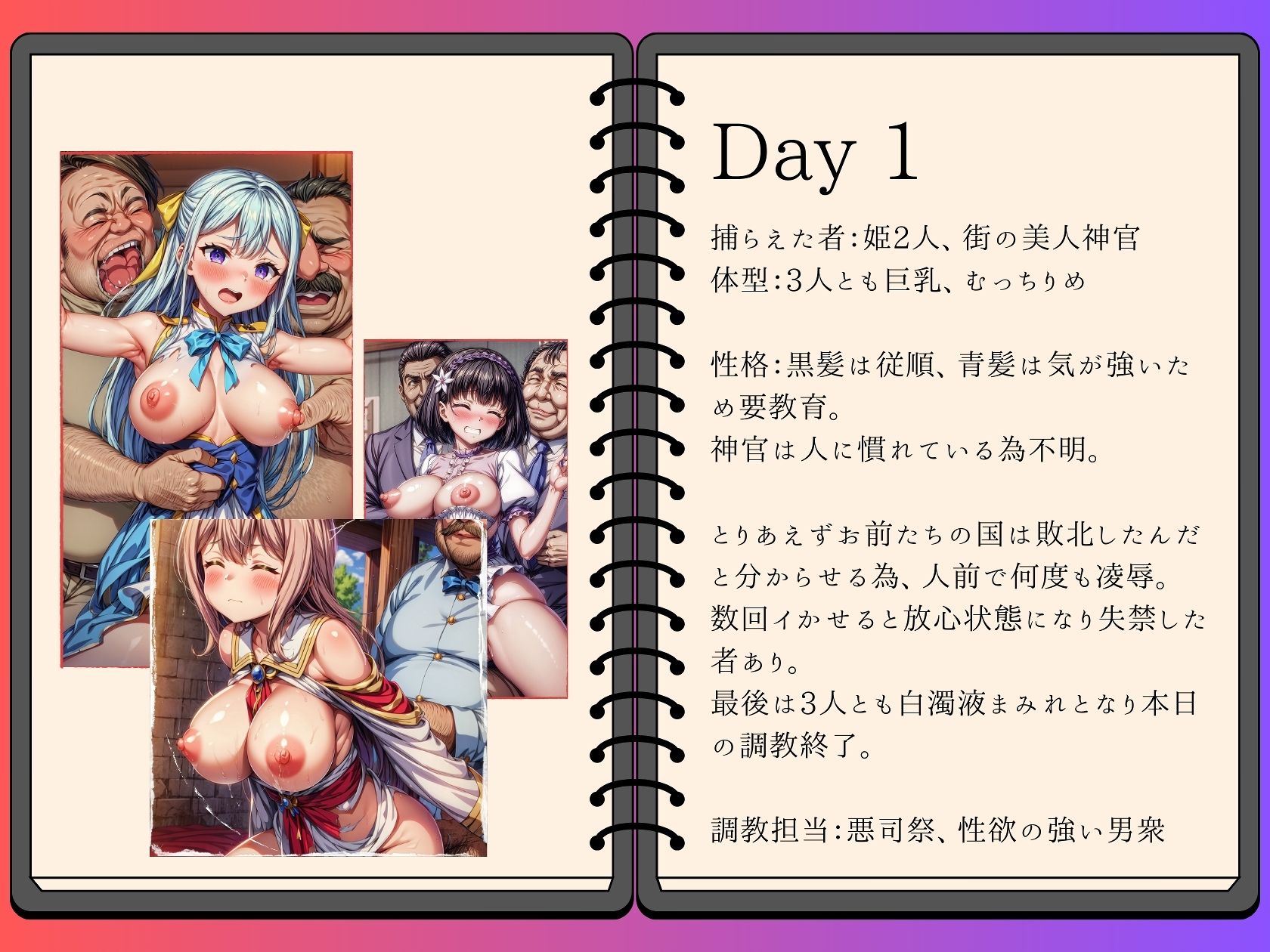 サンプル画像1:囚われ箱入り姫の牝奴●化計画 教育記録(絵心あいのAI生成アトリエ) [d_339764]