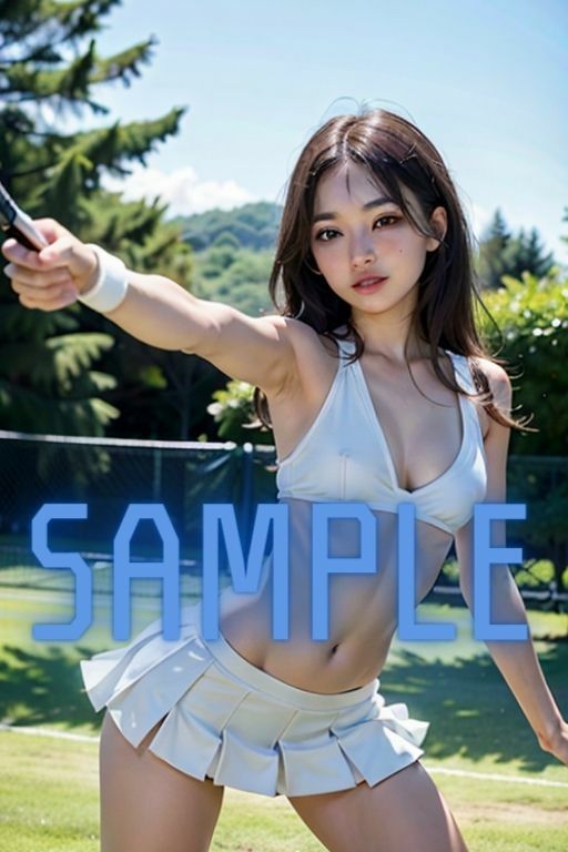 サンプル画像6:お色気テニス チラ見せノーパン モロ出しトップレス どちらのルールを選ぶ？(TKG) [d_339888]