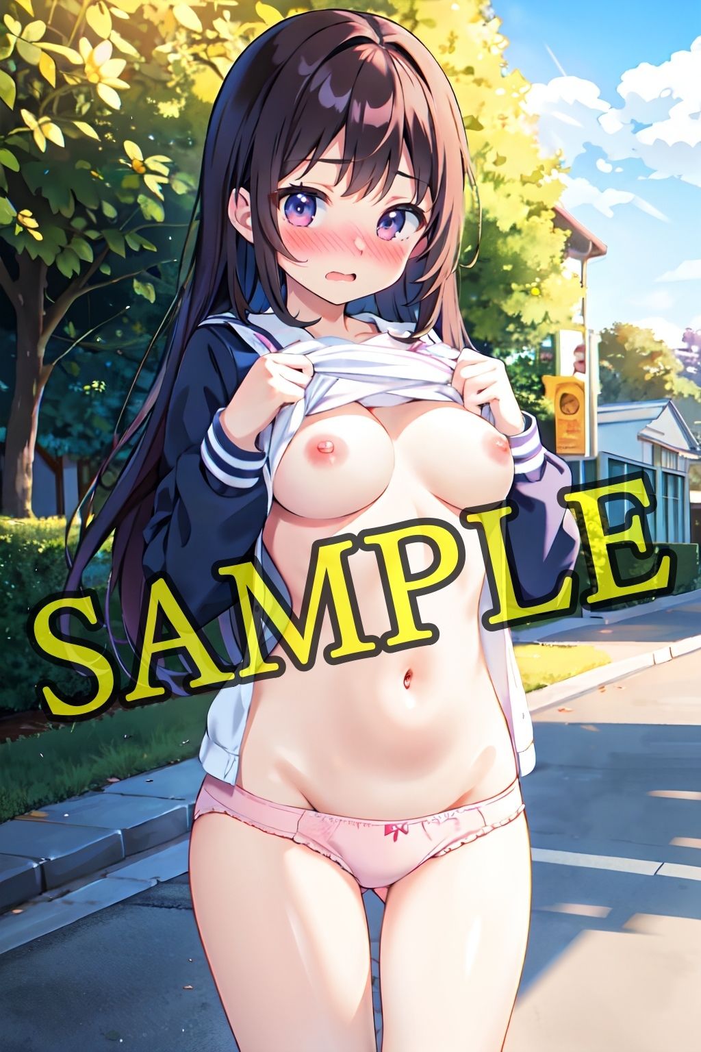 サンプル画像3:女子校生 初めての野外露出(まめまめクリ子2D) [d_340130]