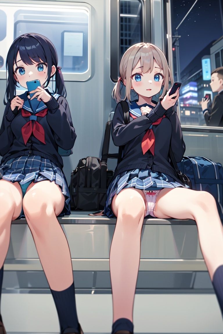 サンプル画像2:320枚 電車盗撮 制服JKパンチラ(事務びーむ) [d_340196]